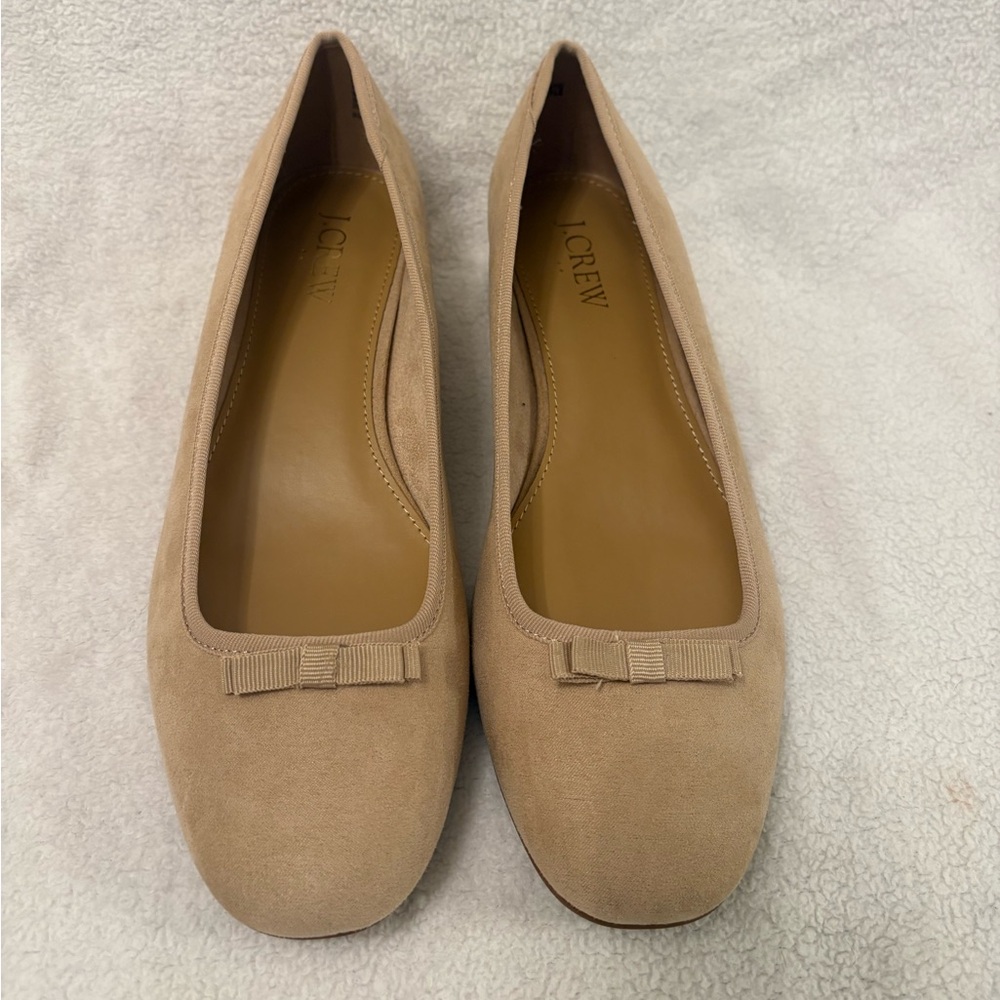J. Crew Women's Beige Suede Low Block Heels